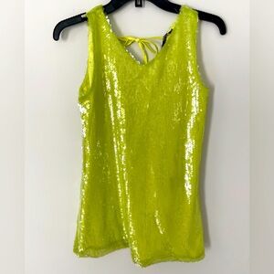 Mint Green Sequins Sleeveless Top
